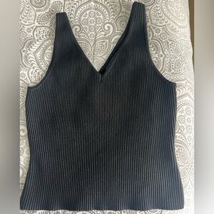 House of Harlow 1960 Black Ribbed Tank Top